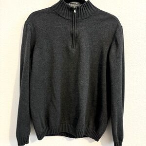 1901 Cotton and Cashmere Blend Gray Men’s Quarter Zip Sweater. Size L.